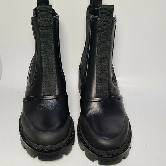 TORY BURCH  BOOTS CHELSEA LUG-SOLE Platform Ankle Black Leather US 10 $428 new - Picture 3 of 10